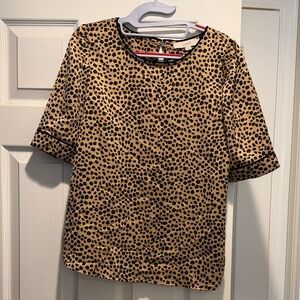 LOFT Leopard Print Blouse in Tan and Black